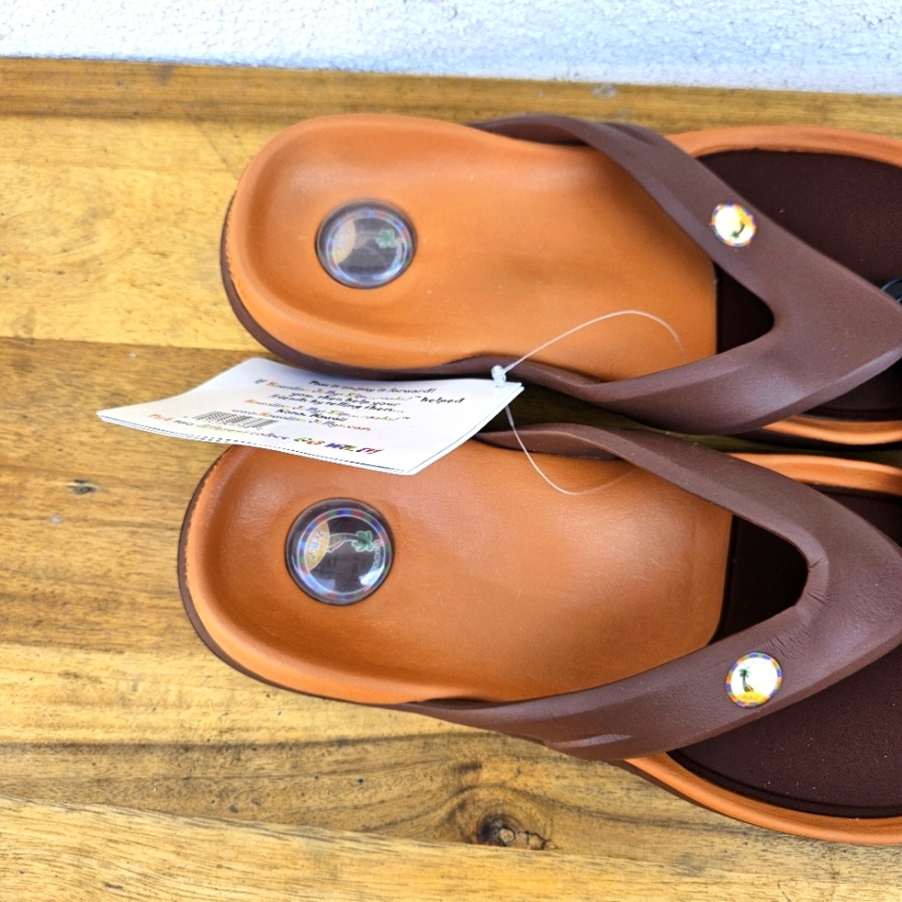 Hawaiian Jellys Ultra Comfort A'a Brown Lava Unisex Sandals Women's Size 10 - Picture 5 of 16